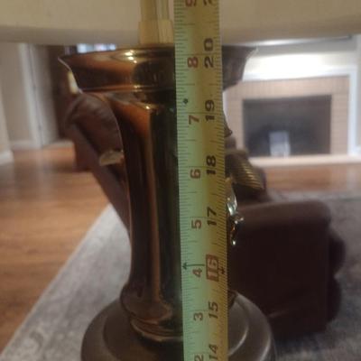 Brass Finish Elephant Figural Post Table Lamp with Shade