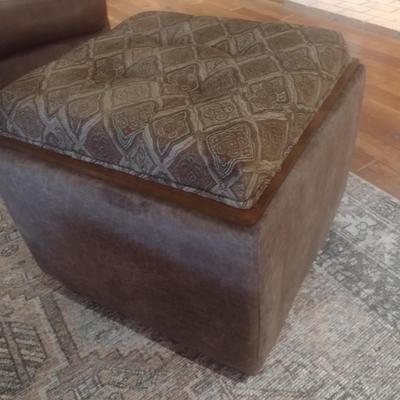 Lazy Boy Ottoman Storage Cube with Serving Tray or Footrest Feature Includes Storage Space & Wheels Choice A