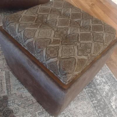 Lazy Boy Ottoman Storage Cube with Serving Tray or Footrest Feature Includes Storage Space & Wheels Choice A