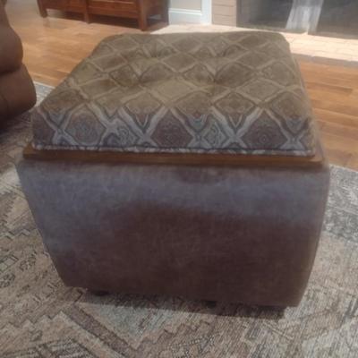 Lazy Boy Ottoman Storage Cube with Serving Tray or Footrest Feature Includes Storage Space & Wheels Choice B