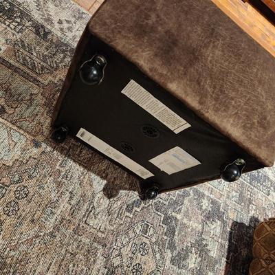 Lazy Boy Ottoman Storage Cube with Serving Tray or Footrest Feature Includes Storage Space & Wheels Choice B