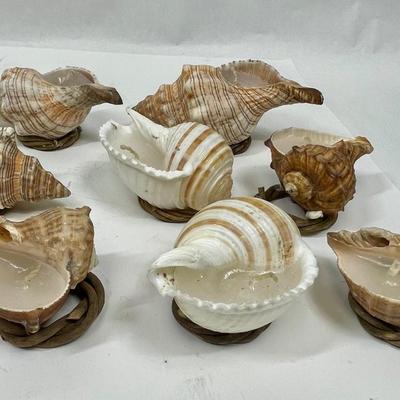 Shell Candles, home made Decorative Sea Shells