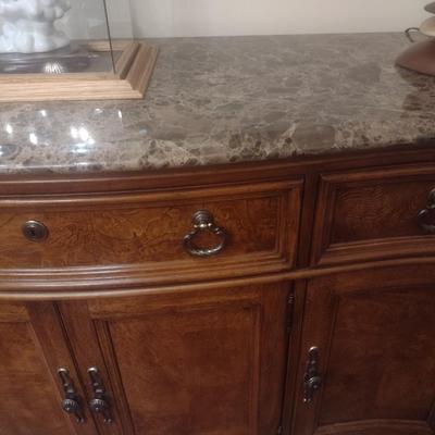 Thomasville Marble Top Serpentine Design Buffet (No Contents)