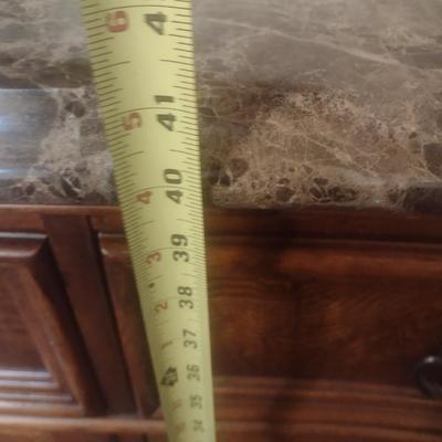 Thomasville Marble Top Serpentine Design Buffet (No Contents)