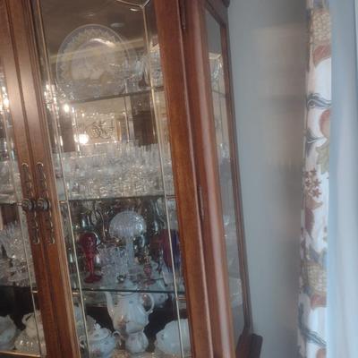 Thomasville Lighted China Hutch with Open Design and Glass Shelves (No Contents)