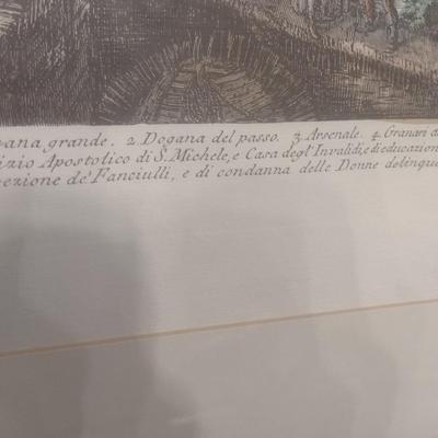 Framed Art Print 'View of the Port of Ripa Grande' by Italian Artist Giovanni Piranesi