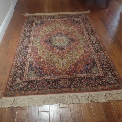 Karastan Worsted Wool Pile Area Rug Medallion Kirman Pattern 4'x6'