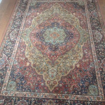 Karastan Worsted Wool Pile Area Rug Medallion Kirman Pattern 4'x6'