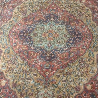 Karastan Worsted Wool Pile Area Rug Medallion Kirman Pattern 4'x6'