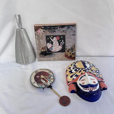 Sargadelos Mask, Ceramic Raku Clock, and More (LR-DZ)