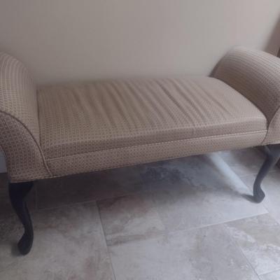 Upholstered Rolled Arm Accent Bench