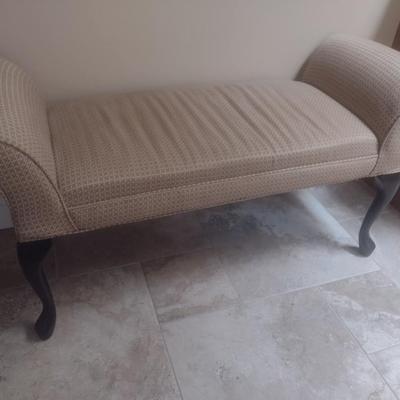 Upholstered Rolled Arm Accent Bench