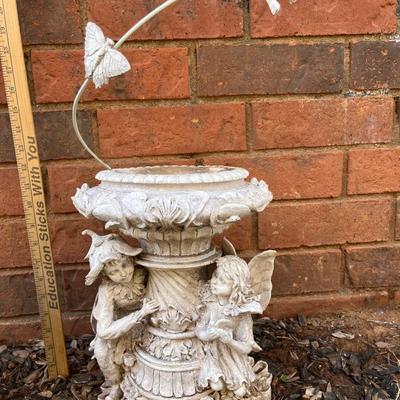 Gazing ball stand and statue
