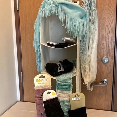 Socks, scarfs, Envy cuffs, and storage unit