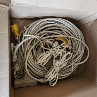 Large box of String Christmas Lights Sets with Boxes of Gutter Hooks & Extension Cords