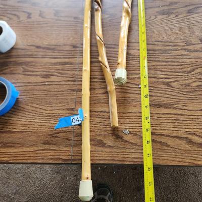 3 Hand Carved Walking Sticks