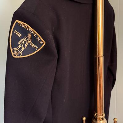 Trenton Fire Dept Chief Wool Trench Coat w/ Cap and Gun Holster
