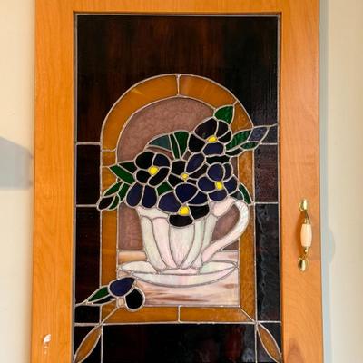 Wood Framed Stained Glass Wall Décor