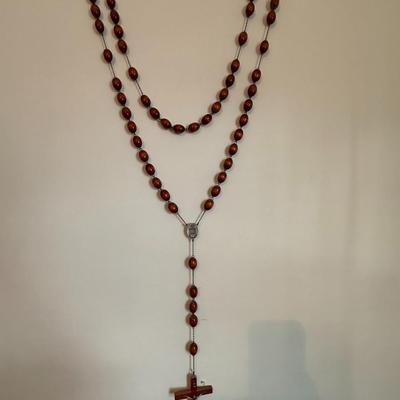 Large Wood Beaded Rosary