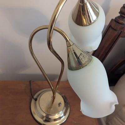 Art Deco Tulip Style Frosted Bedside Lamp