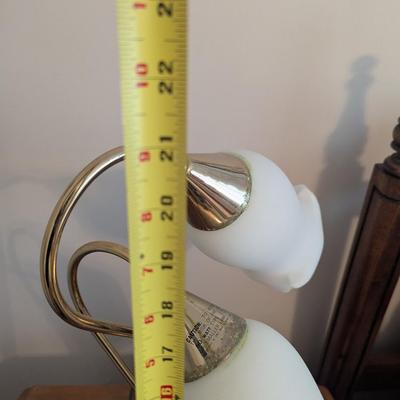 Art Deco Tulip Style Frosted Bedside Lamp
