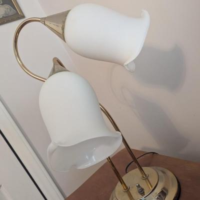 Art Deco Tulip Style Frosted Bedside Lamp