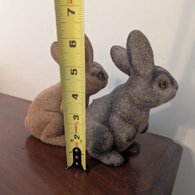 Vintage Flocked Rabbits 1 Is A Bank