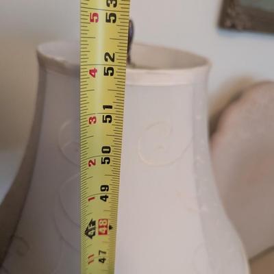 Vintage Antique Floor Lamp With Shade & Glass Table