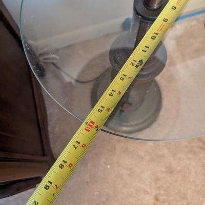 Vintage Antique Floor Lamp With Shade & Glass Table