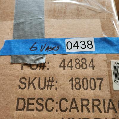 Lot of 6 Carriage House Glass Hurricanes Candle Holders w Candle