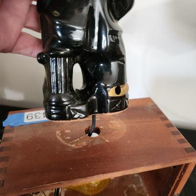 Vintage Bar Open Sign W Bum Hanging on Lightpost Light Barware Mancave