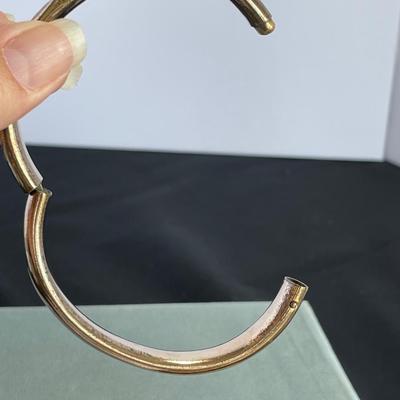 Antique gold tone Etched Bangle Bracelet