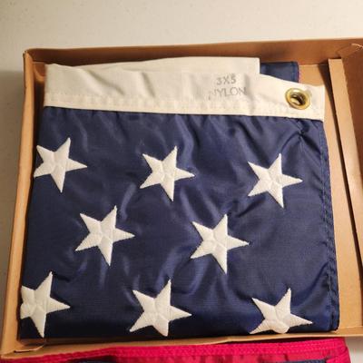 2 American Flags 1 3x5 in box & 1 5x8