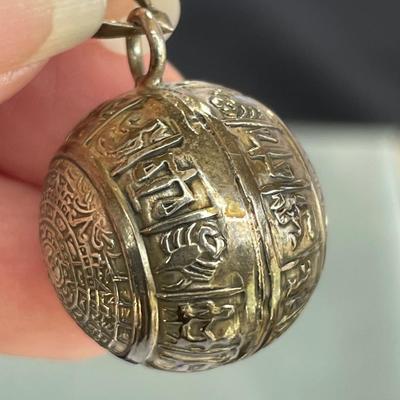 Sterling Silver Box Chain and Zodiac Chime Pendant