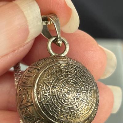 Sterling Silver Box Chain and Zodiac Chime Pendant