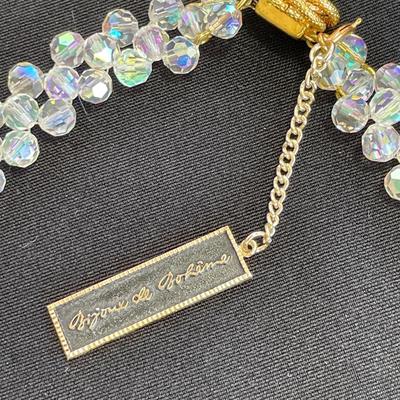 Unusual Vintage Beaded Crystal Necklace