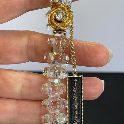 Unusual Vintage Beaded Crystal Necklace