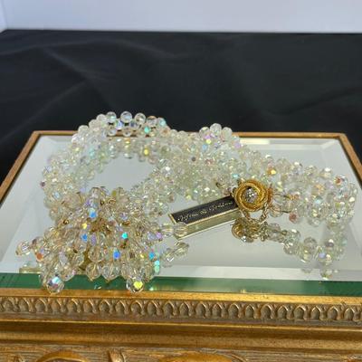 Unusual Vintage Beaded Crystal Necklace