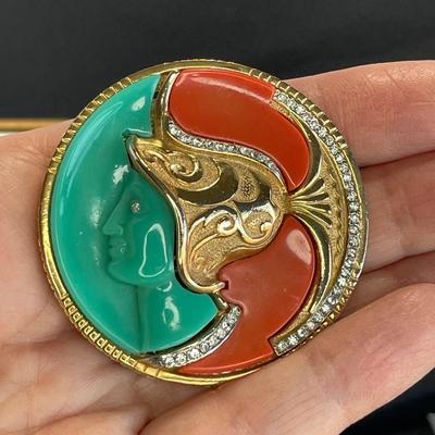 Vintage Greek Warrior Brooch