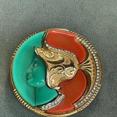 Vintage Greek Warrior Brooch
