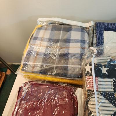 Linen Lot Bedding, Pillow Covers, Fire Dept. Rug