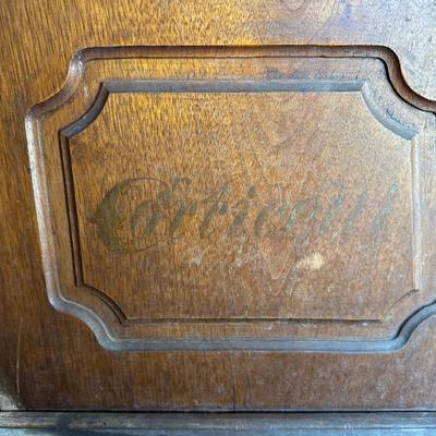 ANTIQUE CORTICELLI SPOOL SILK CABINET