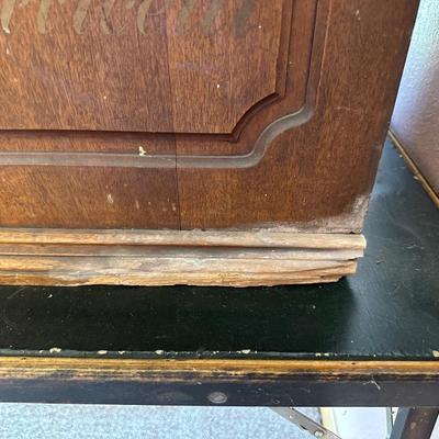 ANTIQUE CORTICELLI SPOOL SILK CABINET