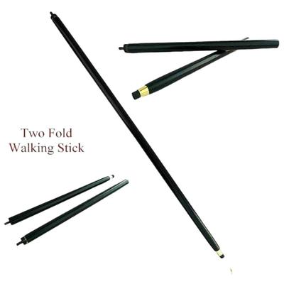 36" Golden Lion Head Two-Fold Walking Stick - Wooden Walking Stick Foldable Cane