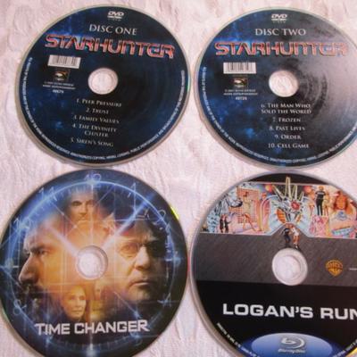 Star Hunter (2 DVDs), Time Changer (DVD), Logan's Run (Blue Ray), total 4 discs