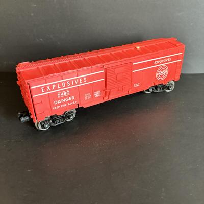 LOT 641: Lionel Train Set: Union Pacific Locomotive #1065, Savings Back Box Car #6050 Bank/Train Car, Explosives Box Car #6470, Flatbed...