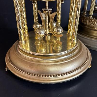 LOT 644: Vintage Anniversary Clocks: Master 400-Day (14"w/Dome) & Nisshin Master 400-day (16" w/Dome)