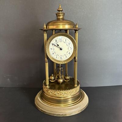 LOT 644: Vintage Anniversary Clocks: Master 400-Day (14"w/Dome) & Nisshin Master 400-day (16" w/Dome)