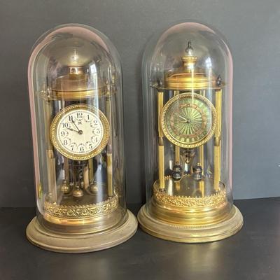LOT 646: Vintage Sokol Montage Anniversary Clocks - 16" w/Dome