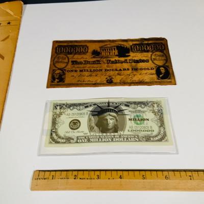 LOT 656: Reproduction and Novelty Currency and Wheat Back Pennies, a Coin Collection Birthday Card and More